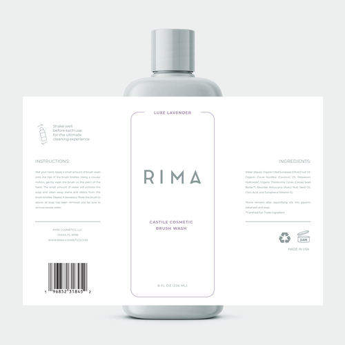 Minimalist Label for a luxury brand of cosmetic brush washes Design by miljandesign