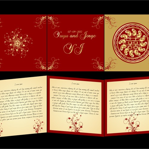 Wedding invitation card design needed for Yuyu & Jorge Ontwerp door doarnora