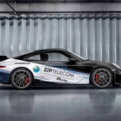 Create a clean looking marketing / track car wrap concept for a technology / telecom company Diseño de rizadeli