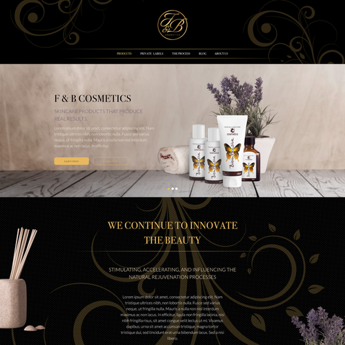 Black & gold themed website design Réalisé par NickMiar