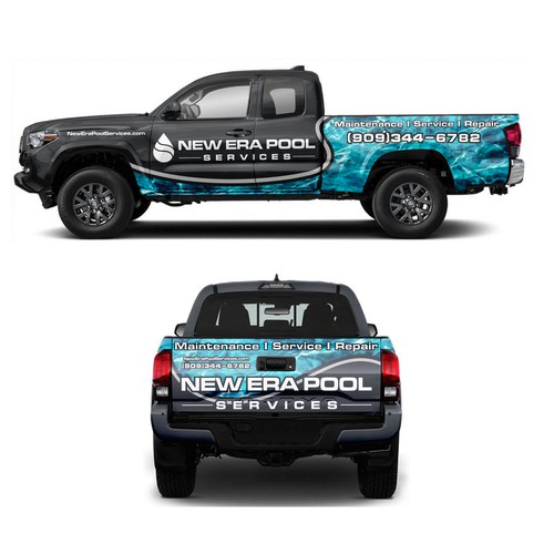 Design a one of a kind Pool Maintenance truck wrap Design by Anugerah ilahi