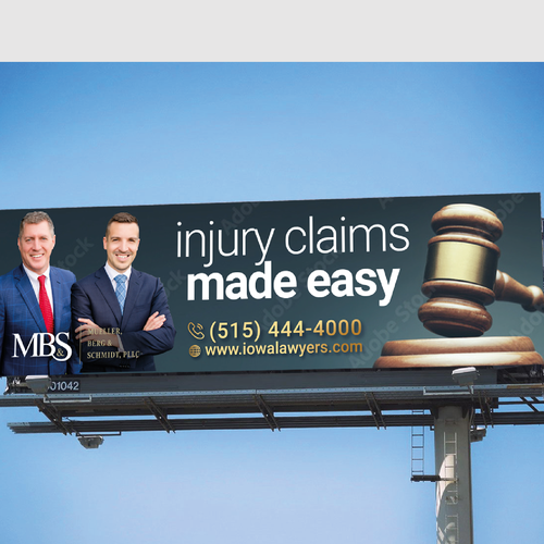 We need persuasive and clever billboard targeting work injury claims Design by suchu