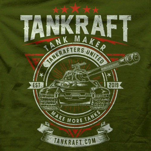 Vintage Look Tiger Tank T-Shirt Illustration Design by G.T NINE