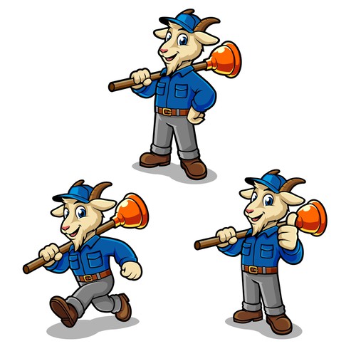 Design a bold GOAT mascot logo for a San Diego plumbing company Design by zoelhenry