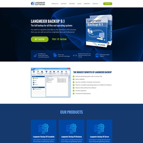 Redesign a Site for a Backup Software Design by Sarbani