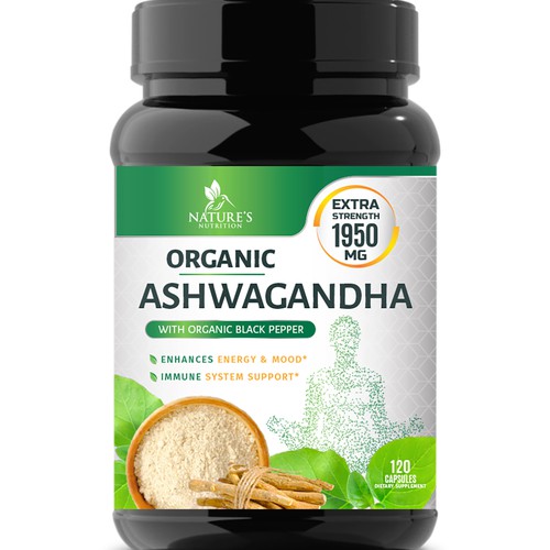 Natural Ashwagandha Capsules Design Needed for Nature's Nutrition Design réalisé par Wfemme