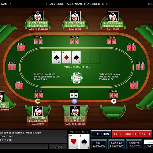 Texas hold'em online poker game table design | App design contest |  99designs