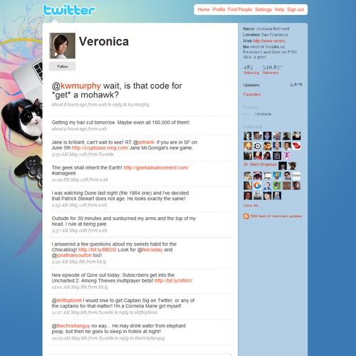 Twitter Background for Veronica Belmont Design by sinzo