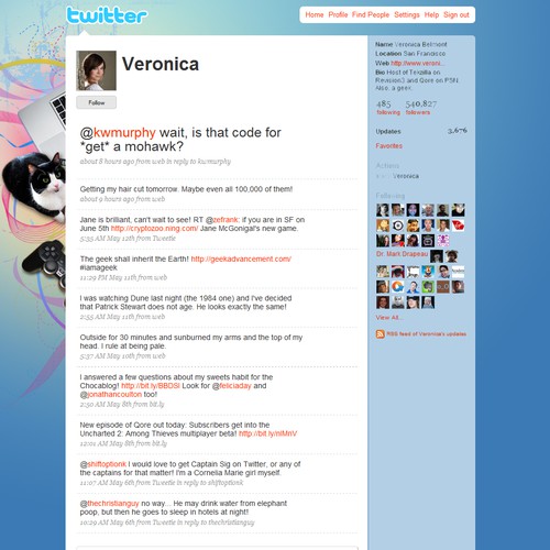 Twitter Background for Veronica Belmont Design por sinzo