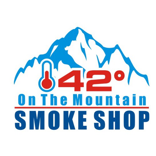 Create logo as the 42° is to look like 420 and then some mountains
and put "on the mountain" under smoke shop
 Design by dan.elco09