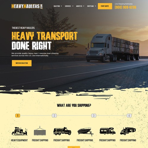 Strong Homepage Design Needed For Tough Heavy Haul Website Design by creatsoul
