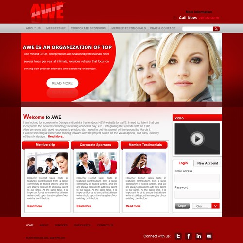 Create the next Web Page Design for AWE (The Association of Women Entrepreneurs & Executives) Design por wal_143