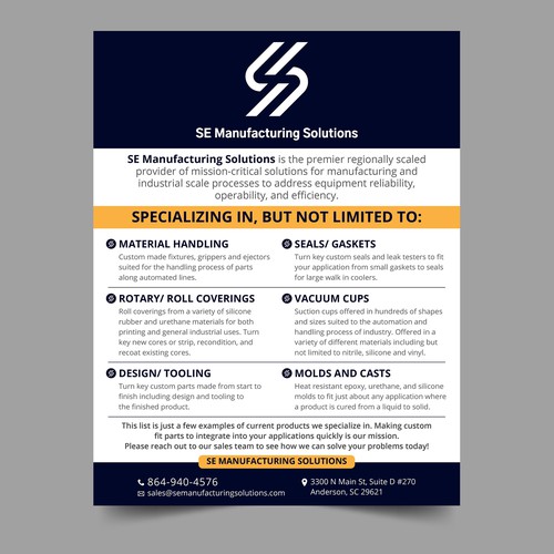 Clean single page line card for potential customers Design by Xnine