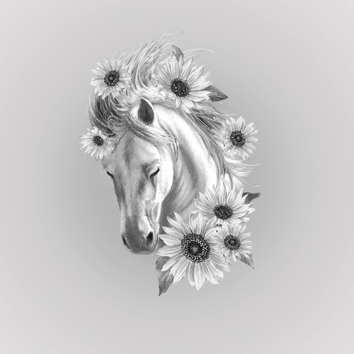 Horse and Sunflower Thigh Tattoo Tattoo contest