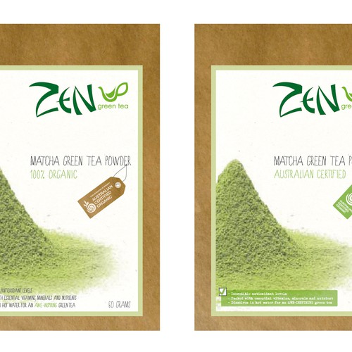 print or packaging design for Zen Green Tea Réalisé par Greta & Bruno