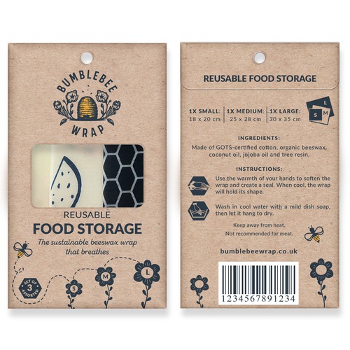 30,25,20cm 100% Natural Reusable Beeswax Food Wrap-Set of 3 