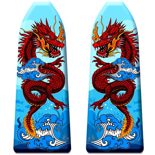 Dragon Boat Paddle Design: Chinese Dragon Diseño de wennyprame
