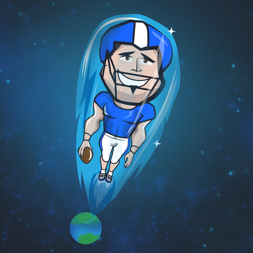 American Foootball Cartoon Character Set Design by Alessio Conte Design