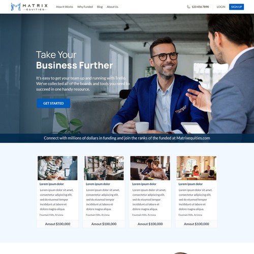 Matrix Equities needs fresh new website Design by pixelwebplanet