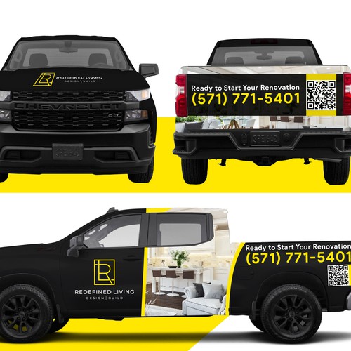 Sophisticated truck wrap for a Design and Build Home Renovation Company Design by E-SolBiz™