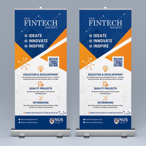 Fintech society standing banner design Design by Rocket Zone