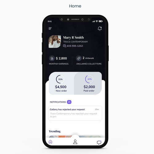 [URGENT] We need a BEAUTIFUL home screen for our NEW art mobile app Design von MercClass