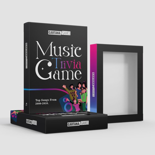 Create a packaging design for a music trivia game Design by CUPEDIUM