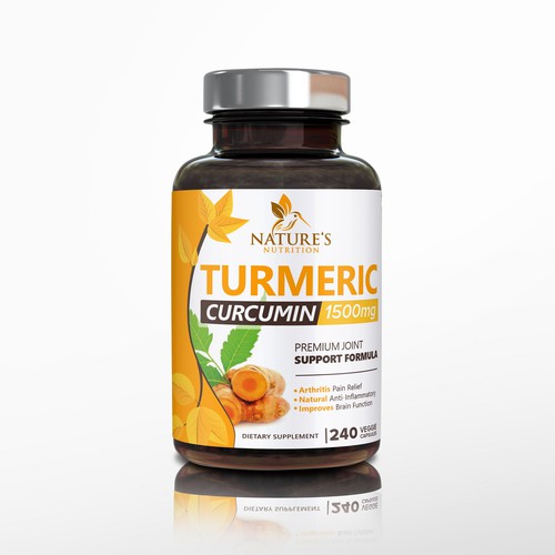 Nature's Nutrition needs a "beautiful label" for its Turmeric Extract bottle Design by DesignSBS