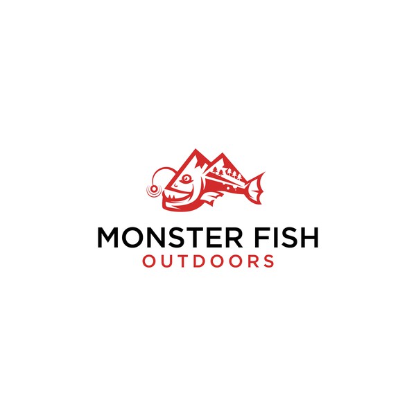 Design by ~fajarcome~ titled "Monster Fish Outdoors Logo Design"