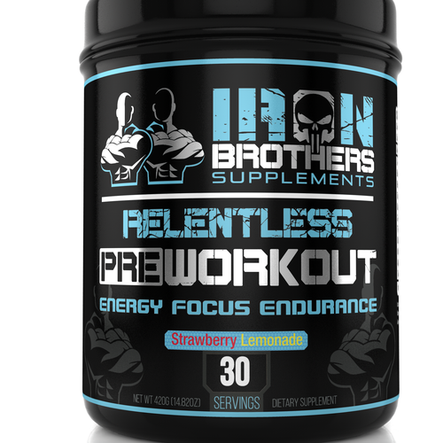 Iron Brothers Supplements PREWORKOUT Label Product label contest