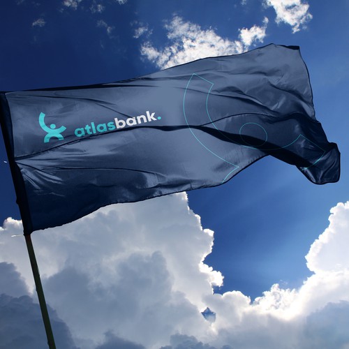 Logo for Atlas Online Bank. Design by Vormelique