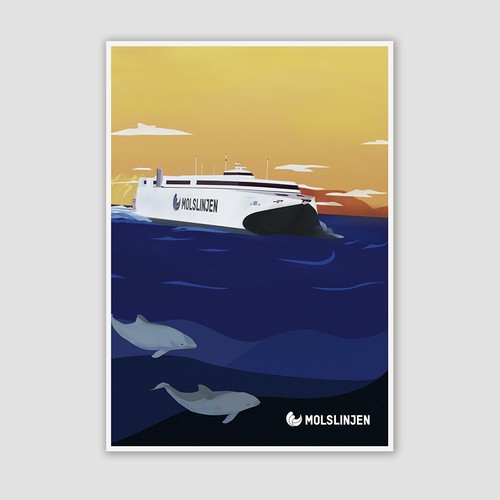 Design di Multiple Winners - Classic and Classy Vintage Posters National Danish Ferry Company di OñateGraphics