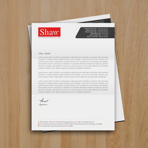 Letterhead for Divorce & Family Law Firm; Modern, Minimalist, Conservative Design Design by muaz™