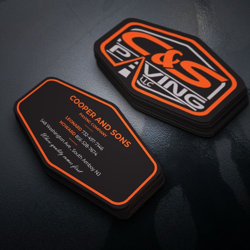 We are an asphalt paving company  card with character, style, stands out from everyone nothing bland no white ,add stuff Design réalisé par Xclusive16