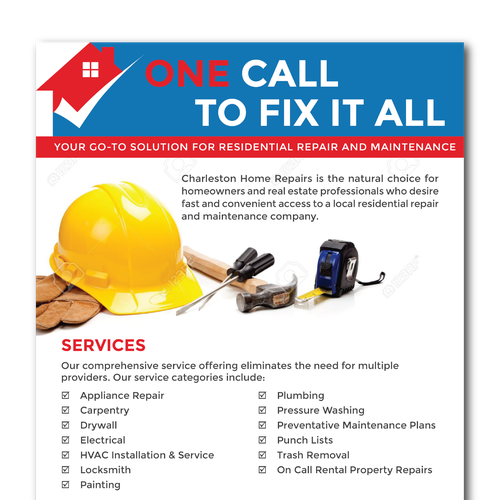 Create a stylish marketing flyer for a new home repair company Design by peggy m