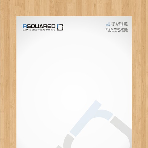 Help RSQUARED DATA & ELECTRICAL PTY LTD with a new stationery デザイン by malih