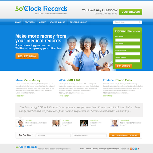 Healthcare Company Homepage Design and opportunity for 1 on 1 work afterwards Design by williamdavidoff