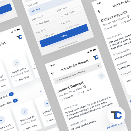 Clean and modern business app design Design by RFNco