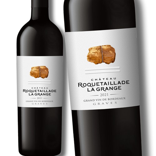 Design Label redesign: Attractive French Wine Label representing a carved rock por Debdutta*