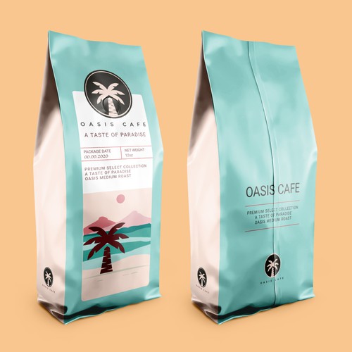 OASIS CAFE COFFEE BEAN PACKAGING DESIGN Design by suraiatonna
