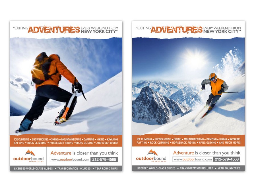 Poster for exciting Outdoor Adventure Company Banner ad contest