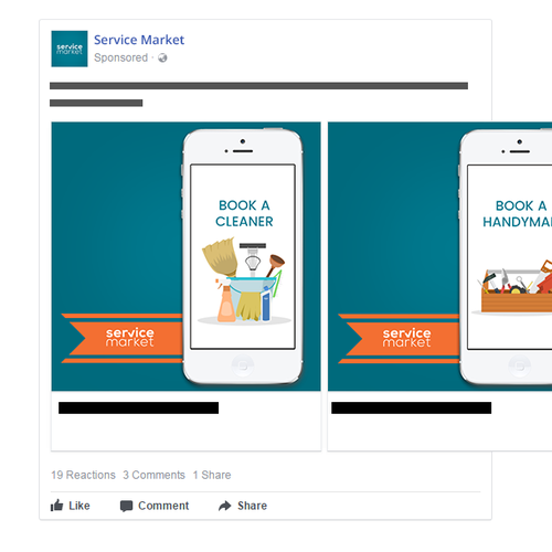 Download Edgy Facebook Carousel Ads For Home Services Booking App Banner Ad Contest 99designs