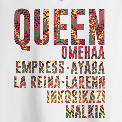 African Diaspora "QUEEN" Dialect T-Shirt Design Design by Simeo