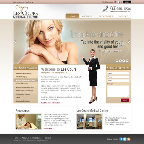 Les Cours Medical Centre needs a new website design Design by Timefortheweb