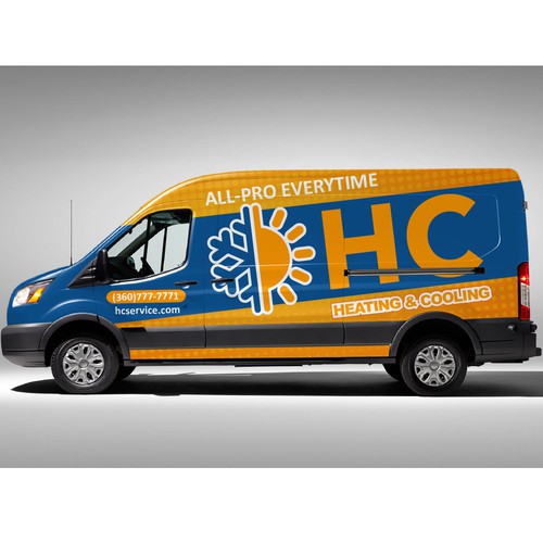 Design a Heating and Cooling Co Wrap in Orange Design by xen art