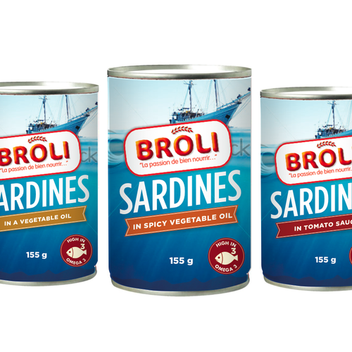 Wanted: New label for our BROLI sardines tins Design by Nelle1