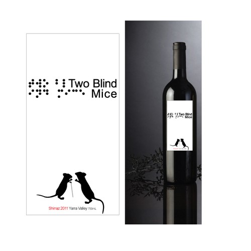 Create the next product label for Two Blind Mice Wines Réalisé par Dizziness Design