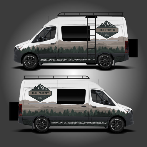 Nature inspired Sprinter Van Wrap design for High Country Adventure Vans Design by ✨B O T S™✨