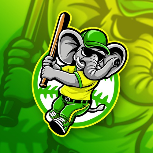 Travel Baseball Team Logo & Patch - Elephant Design by WiFiSign