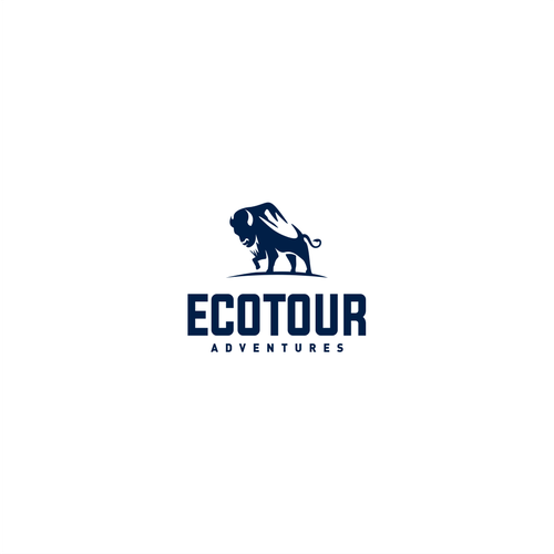 Creative Eco Tour logo integrating mountain  & bison Design by Unintended93
